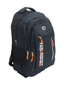 Mochila escolar con compartimiento para laptop "ModaMax Five-Closure Backpack" - Negro - Ver 3