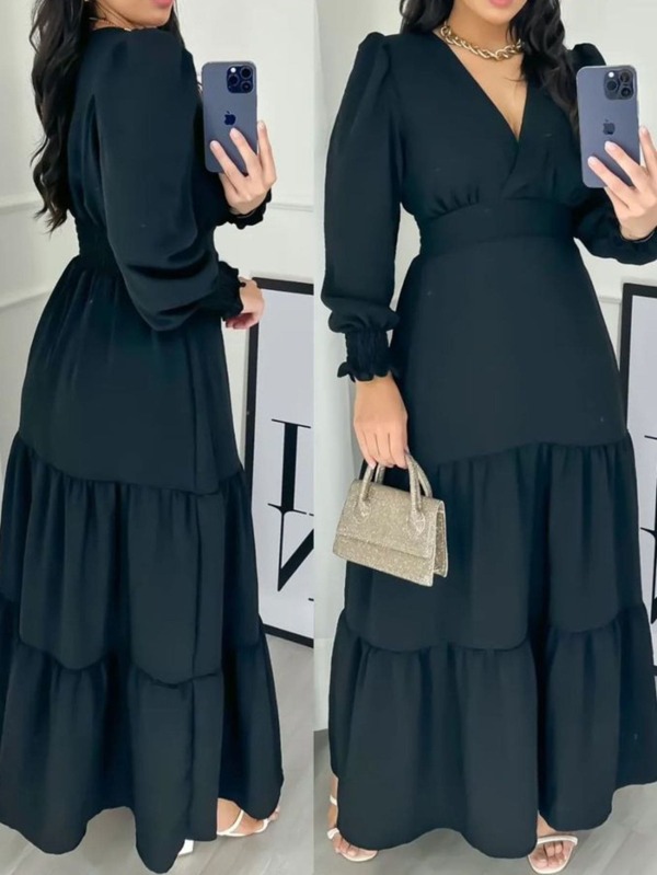 Vestido longo feminino tecido Duna manga longa , moda evangélica tamanho G 40/42