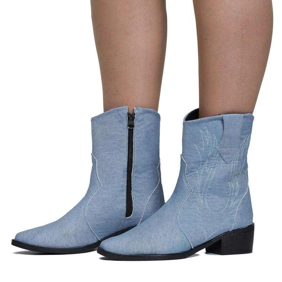 Women Fashion Boots - Blue - View 1