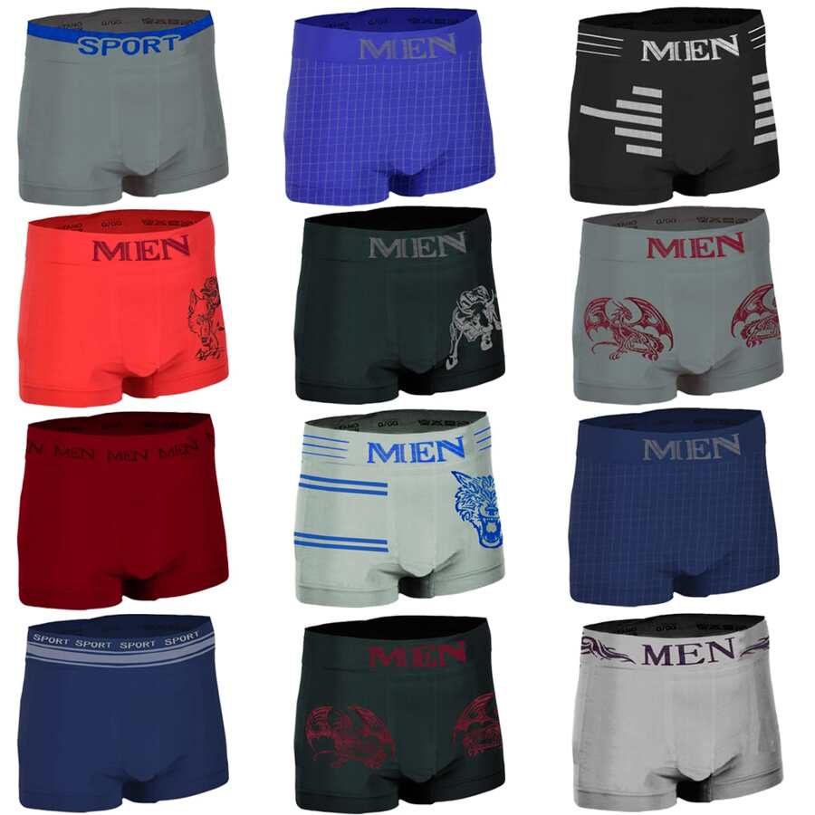 Set De 12 Boxers Corto Para Hombre Microfibra - Multicolor - Ver 1