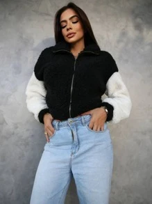 Women Sweaters - 黑與白 - 查看 3