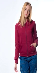 Blusa de Moletom com Ziper e Estampa Básica