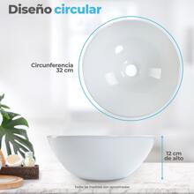 Lavabo Ovalin De Cerámica Blanco Para Baño Modelo Zurich Alto Brillo Moderno Diseño Circular - Blanco - Ver 6