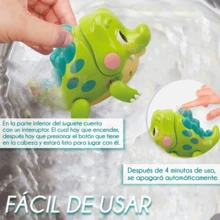Juguete De Baño De Tiburón, Pez, Cocodrilo Con Movimiento Para Niños Pequeños Bebés Tina Bañera - Verde - Ver 2