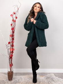 Women Faux Fur Coats - Verde Oscuro - Ver 7