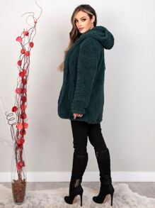 Women Faux Fur Coats - Verde Oscuro - Ver 10
