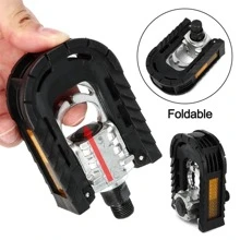 1雙鋁合金折疊電動自行車踏板,塑料踏板套裝適用於普通腳踏車 - 銀色 - 查看 4