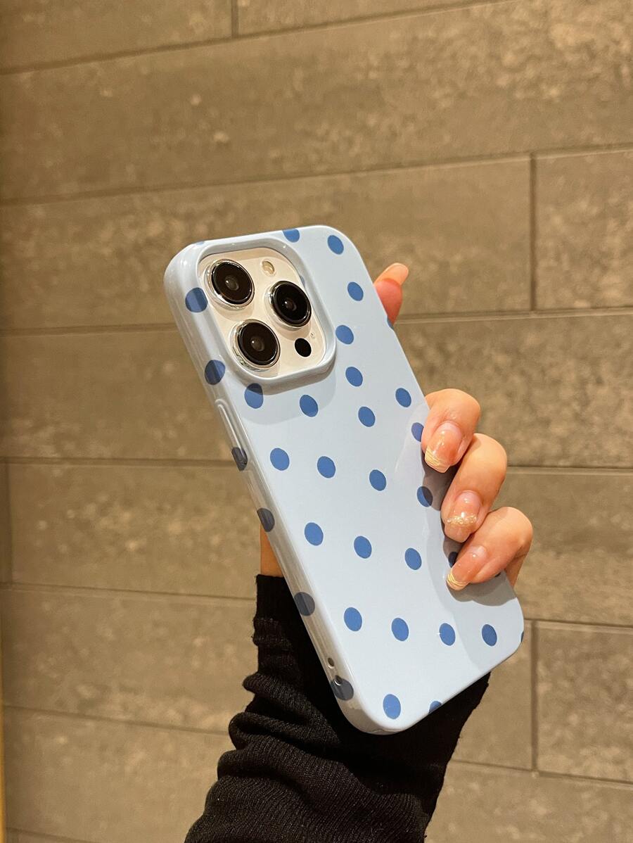 Blue Polka Dot Phone Case Waterproof Shockproof Anti-Fall Scratch Resistant - Multicolor - View 1