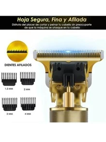 Máquina para cortar cabello 4 peines ideal para hombres - Dorado - Ver 2