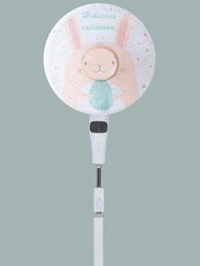 1入隨機顏色風扇安全罩,卡通印花防塵保護罩適用於兒童立式風扇,防夾手罩 - 彩色 - 查看 2