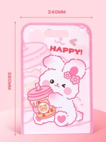 Carpeta Expandible Adorable Blanca Con Patrón De Conejo Lindo [color Sólido] - Blanco - Ver 8