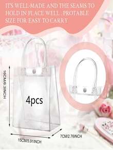 1件套的4透明PVC禮品袋帶把手 - 無色 - 查看 8