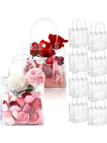 1件套的4透明PVC禮品袋帶把手 - 無色 - 查看 3