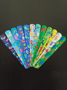 12 件恐龙印花 PVC 拍手环玩具，卡通拍手腕带活动派对礼品 - 彩色 - 查看 5