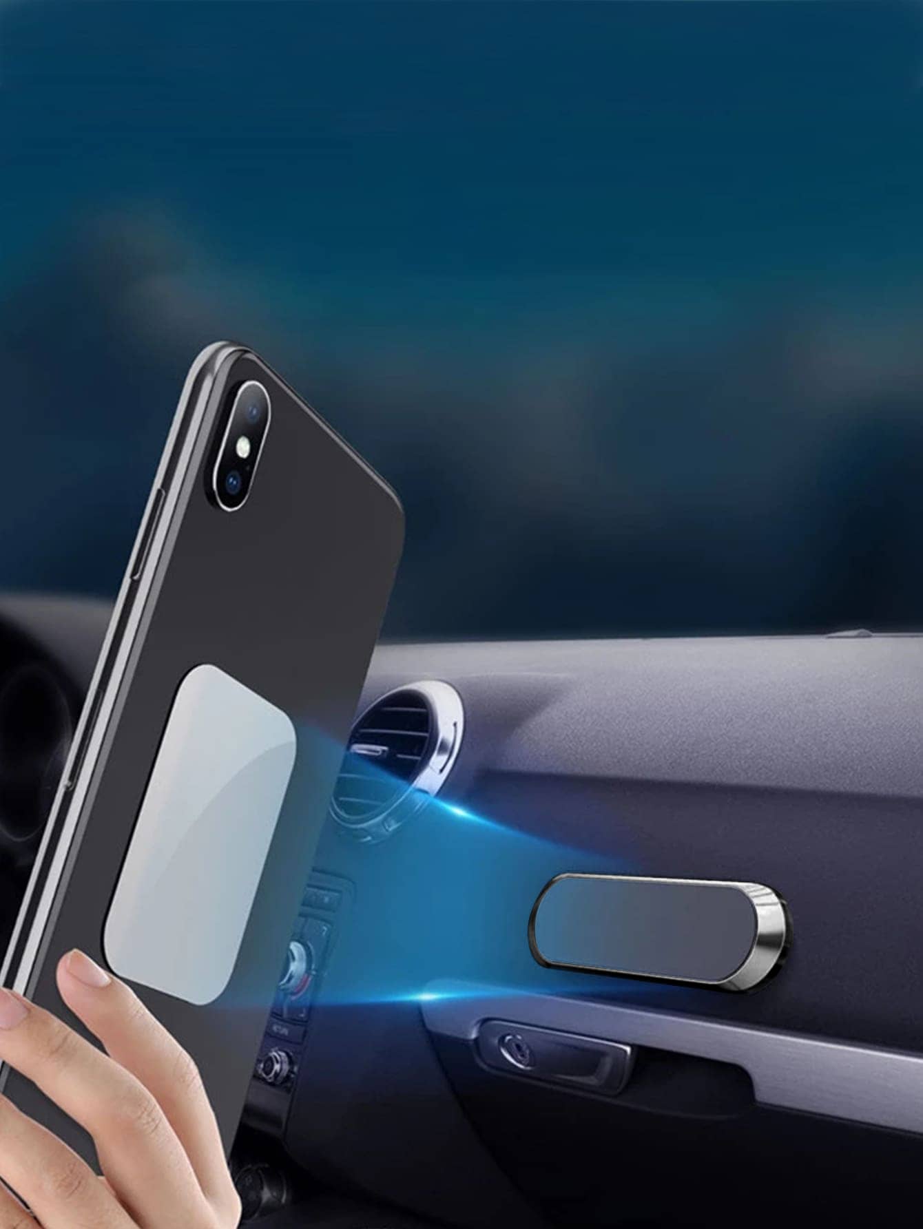 Supporto Magnetico Auto 360° – Attacco Pieghevole Per Telefono, Adesivo Potente 30 Kg, Per Cruscotto E Parabrezza