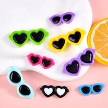 10入組/套樹脂混色太陽眼鏡,包括圓形和心形迷你太陽眼鏡,DIY眼鏡配件 - 樹脂眼鏡 - 查看 3
