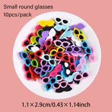 10入組/套樹脂混色太陽眼鏡,包括圓形和心形迷你太陽眼鏡,DIY眼鏡配件 - 樹脂眼鏡 - 查看 5