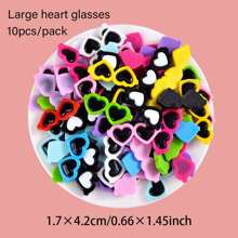 10入組/套樹脂混色太陽眼鏡,包括圓形和心形迷你太陽眼鏡,DIY眼鏡配件 - 樹脂眼鏡 - 查看 6