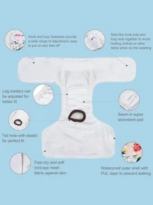 1件可重复使用碎花图案母狗尿布 - 彩色 - 查看 7