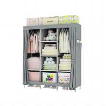 1 pieza Armario simple armario armario con acero para casa dormitorio ropa almacenamiento , diseño - Gris - Ver 1