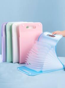 1入a4垂直裝訂文件袋,附有13個口袋,可用於檔案、學生論文、辦公和學校用品,morandi紫色儲物袋、沙灘袋、沙灘必需品、沙灘毛巾收納袋、沙灘配件、沙灘用品、假日袋、夏季假期必備品 - 紫色 - 查看 1