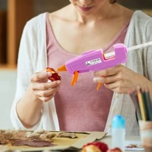 לוהטת דבק אקדח קִיט עם 30 יחידות מקלות דבק ( ) ו תיק נשיאה , מיני נמס חם דבק אקדח ורוד ל מלאכת יד - ורוד - ראה 5