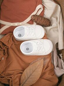 KIDSUN Baby Boys Girls Loafers Oxford Shoes Lace Up Sneakers First Walking Shoes PU Leather Moccasins Soft Rubber Sole Boots Unisex Ankle Strap Infant Toddler Newborn Outdoor Sporty Crib Dress Shoes - White - View 6