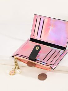 1 件 Malist PU 材料短钱包带零钱袋钞票和卡槽按扣和拉链开合适合男孩和女孩送给朋友的最佳礼物轻巧便携卡身份证白领人士女性节日周年纪念生日礼物配件礼物热粉色卡夹卡夹钱包名片夹信用卡夹卡夹女士女士钱包迷你钱包钱包钱包卡包 - 粉色 - 查看 2