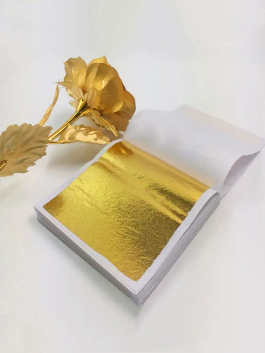 100pcs Copper Foil Sheets With Metallic Texture Golden Gilding