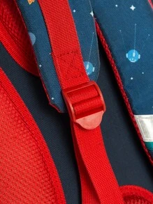 Mochila para niños de gran capacidad con diseño de astronauta de unicornio con temática espacial de 17 pulgadas con estampado de corazón y torre Eiffel, protección liviana y para la columna vertebral, mochila escolar de cubierta dura para estudiantes de primaria y secundaria - Azul - Ver 7