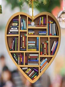 1入組書戀人心裝飾物,讀本聖誕裝飾物,亞克力樹裝飾物禮品為她,閱讀復古書聖誕裝飾物,合適的適合萬聖節,感恩節,聖誕 - 彩色 - 查看 1