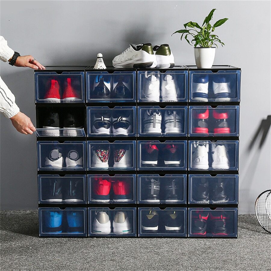 Caja de almacenamiento de zapatos a prueba de polvo - Negro - Ver 1