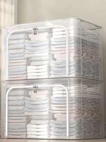 1pc Clear Clothes Storage Box Decorations Decor Festival Decor Room Decor Home Decor Bed Room Decor Bedroom, Organizer, Home Storage, For White T-Shirt Women, Black Pants Women, Ladies Winter Clothes, Dress, Winter Clothes For Ladies, Elegant Woman Dresses, White Shirt For Ladies, Long Sleeve, White Jumpsuit For Women, Spring Dresses For Women, Spring Outfits For Women, Spring, Spring Clothes, Minimalist, Summer Tops Storage