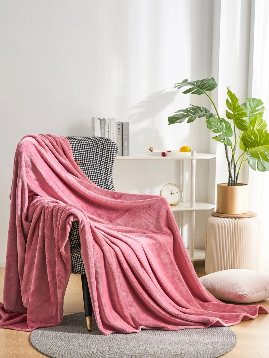 1 Miếng Tối giản Màu thuần Sang trọng Chăn , Thanh lịch Đơn giản Thân thiện Và Ấm áp Ga trải giường , Thích hợp Đối với Phòng ngủ , Khách mời Phòng Và Sofa - Màu hồng gỉ - Xem 1