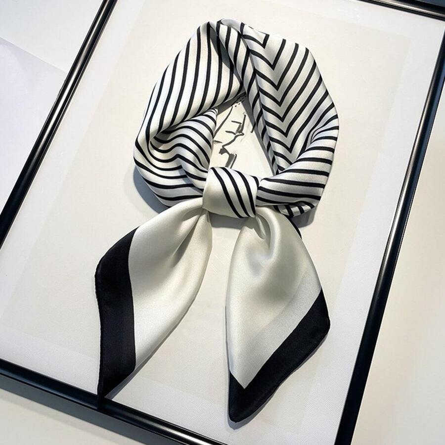 26.77inch Imitated Silk Floral Print Square Scarf, 68cm, Multi-Functional Headband, Neck Scarf, Bag Accessory For Women, 1pc Elegant Bandana,Hair Band,Head Band Ideal For Dressing Up Your Look