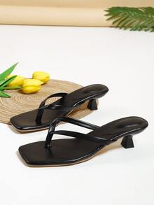 女性魚嘴高跟涼鞋在黑色,多用途適用於戶外時尚 - 黑色 - 查看 2