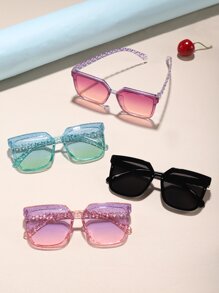 4pcs Stylish Square Glasses Set Suitable For Daily Outdoor Activities For Boy, Girl And Teenagers