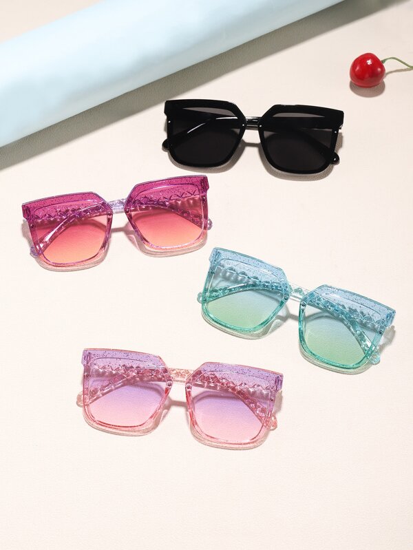 4pcs Stylish Square Glasses Set Suitable For Daily Outdoor Activities For Boy, Girl And Teenagers