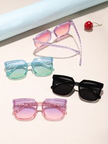 4pcs Stylish Square Glasses Set Suitable For Daily Outdoor Activities For Boy, Girl And Teenagers