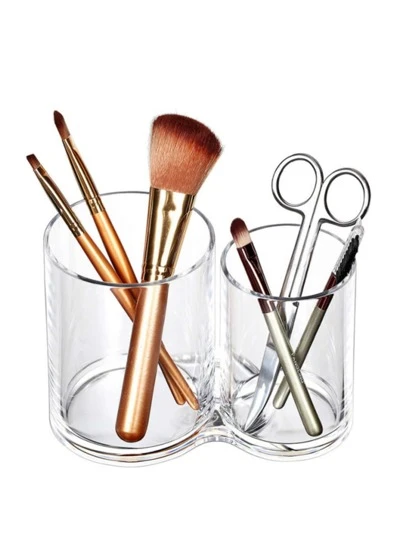 Transparent Desktop Storage Box Round Pen Holder