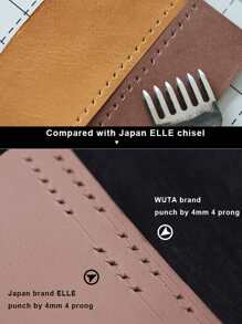 WUTA Leather Craft Hole Punch leather craft Tools Point Black Pricking Iron Leather Chisel Stitching Tools 3/4mm - 4mm - View 7