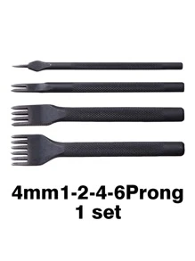 WUTA Leather Craft Hole Punch leather craft Tools Point Black Pricking Iron Leather Chisel Stitching Tools 3/4mm - 4mm - View 3