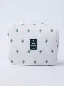 便携式化妆包，1个装，聚酰胺多功能折叠仙人掌图案洗漱包，旅行化妆包，护肤包，洗漱包，收纳袋，旅行必备，邮轮必备，宿舍必备，婚礼伴娘礼物，妈妈礼物，生日礼物，浴室客厅床边收纳整理包，珠宝收纳包，唇油收纳包，女士礼物，圣诞礼物，女士礼物创意，化妆包，旅行必备 - 白色 - 查看 5