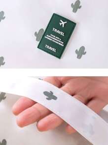 便携式化妆包，1个装，聚酰胺多功能折叠仙人掌图案洗漱包，旅行化妆包，护肤包，洗漱包，收纳袋，旅行必备，邮轮必备，宿舍必备，婚礼伴娘礼物，妈妈礼物，生日礼物，浴室客厅床边收纳整理包，珠宝收纳包，唇油收纳包，女士礼物，圣诞礼物，女士礼物创意，化妆包，旅行必备 - 白色 - 查看 8