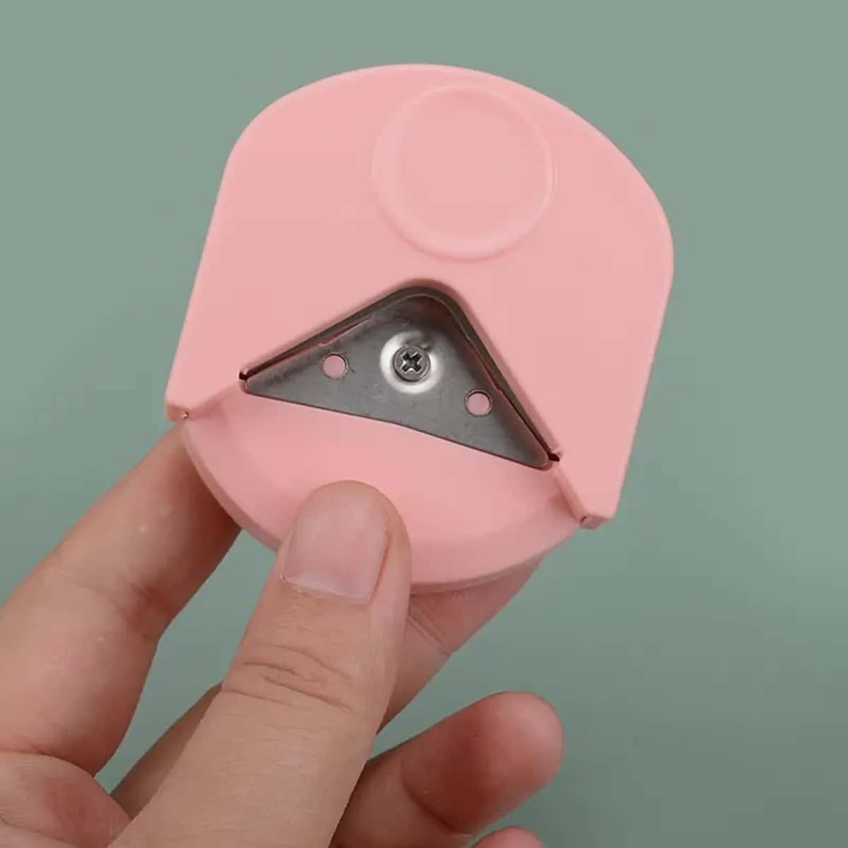 1入粉色卡片相片針織圓角裁剪器，可剪裁照片紙張，圓角造型，相片紙張裁切器，粉色 - 粉色 - 查看 1