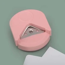 1入粉色卡片相片針織圓角裁剪器，可剪裁照片紙張，圓角造型，相片紙張裁切器，粉色 - 粉色 - 查看 3