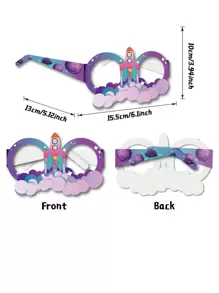 8 ochelari de vedere din hârtie cu tematică spațială pentru decorarea petrecerilor de ziua de naștere și a adunărilor - Multicolor - Vizualizare 2