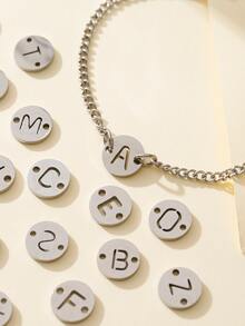 1入組男士不銹鋼簡單時尚26字母姓名手環 - 銀色 - 查看 2