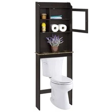 Toilet Cabinet for Bathroom Storage, Toilet Space Saver Organization Wood Storage Cabinet for Home, Bathroom - Cà phê nâu - Xem 1
