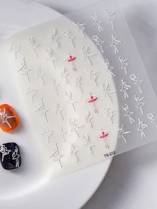 Swan Dancer 3D Press-On Nails Sticker 1pc - Multicolor - View 2